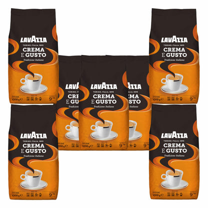 Lavazza Kaffee Crema E Gusto, ganze Bohnen, Bohnenkaffee, Set, 7 x 1000 g