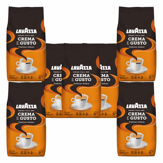 Lavazza Coffee Crema E Gusto, whole beans, bean coffee, set, 7 x 1000 g