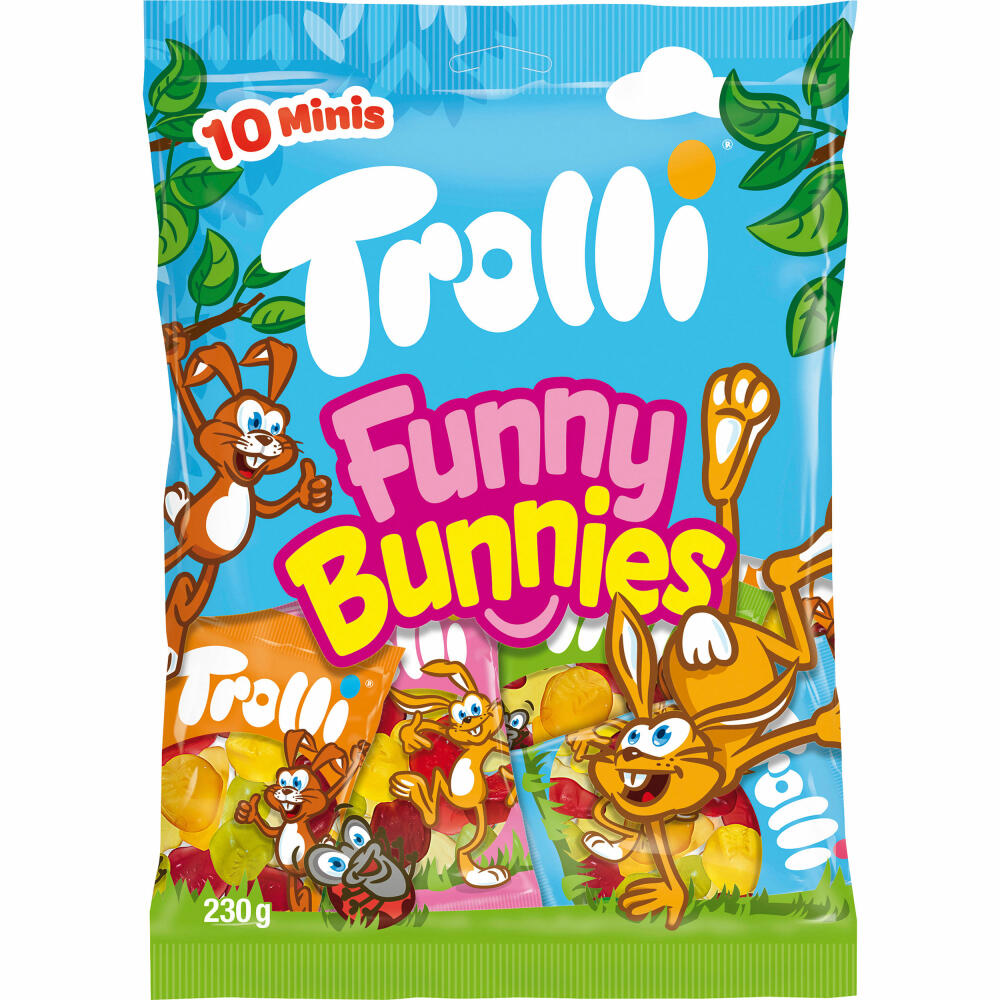 Trolli Funny Bunny, Fruchtgummi, Weingummi, 10 Mini Tüten, im Beutel, 230 g