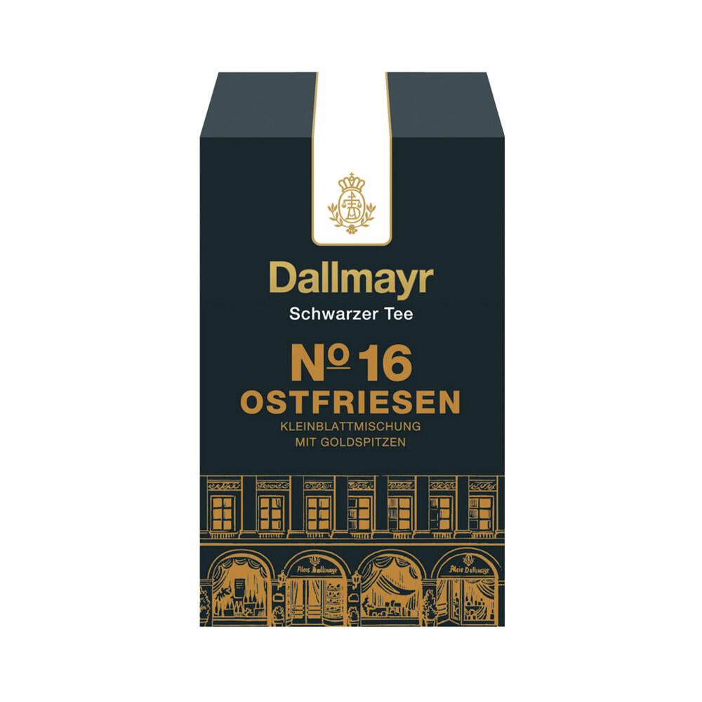 Dallmayr Schwarztee - Nr. 16 Ostfriesen Kleinblattmischung, Assam Tee, Schwarzer Tee, Loser Tee, Ceylon Tee, Würzig / Malzig, 8 x 100 g