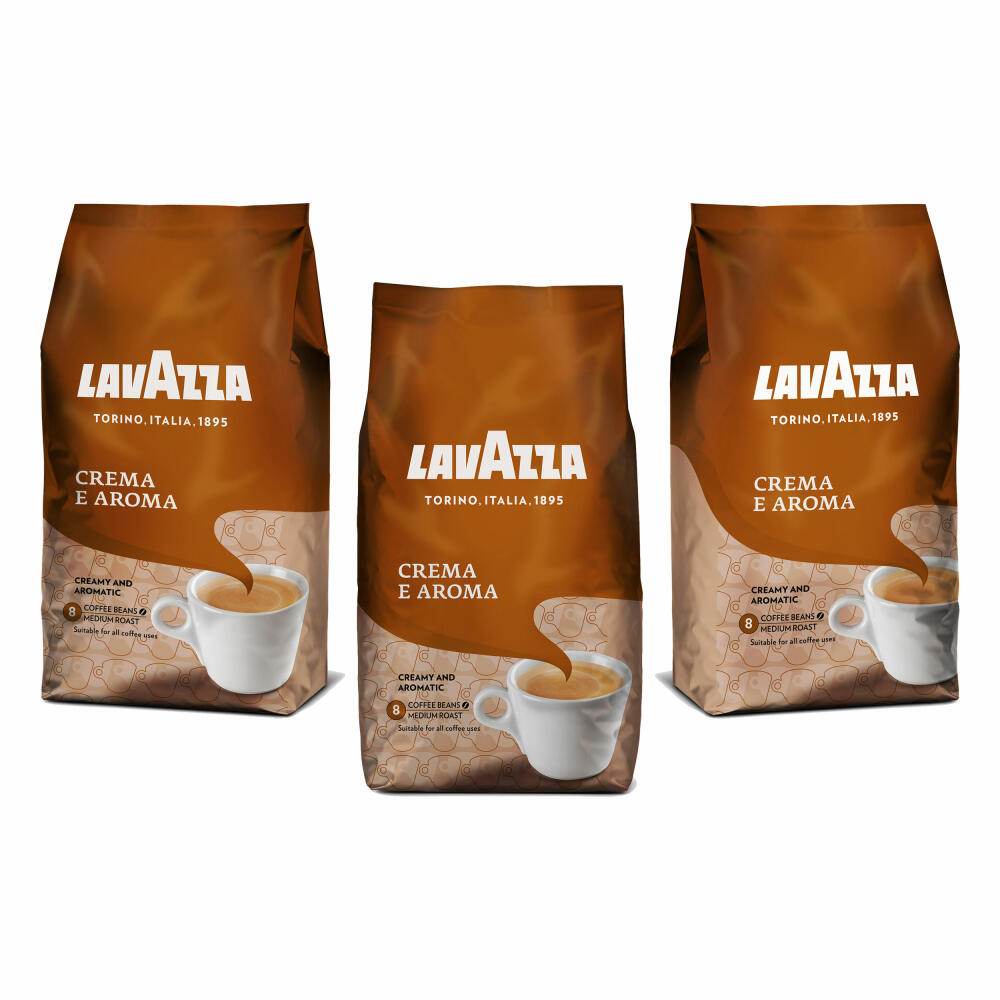 Lavazza Kaffee Bohnen Crema E Aroma, Bohnenkaffee, 3er Pack, 3 x 1000g