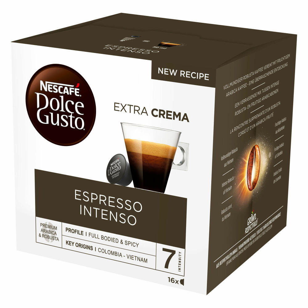 Nescafé Dolce Gusto Espresso Intenso,Stark, Kaffee, Kaffeekapsel, 3er Pack, 3 x 16 Kapseln