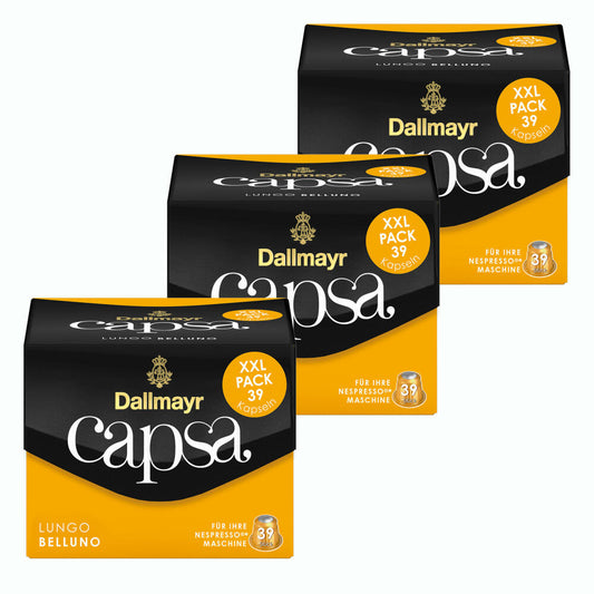 Dallmayr Capsa Lungo Belluno XXL, Nespresso Kompatibel Kapsel, Röstkaffee, Kaffee, 117 Kapseln á 5.6 g