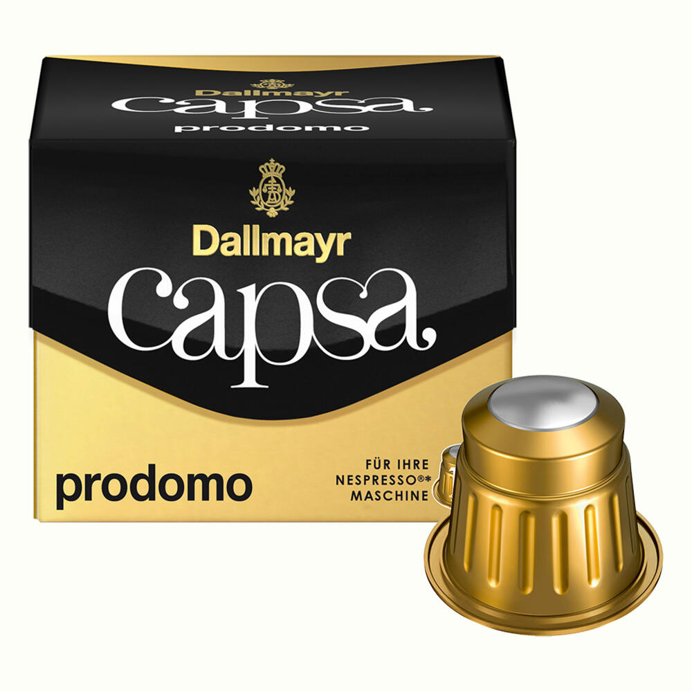 Dallmayr Capsa Prodomo, Nespresso Kompatibel Kapsel, Kaffeekapsel, Arabica Röstkaffee, Kaffee, 10 Kapseln, 56 g