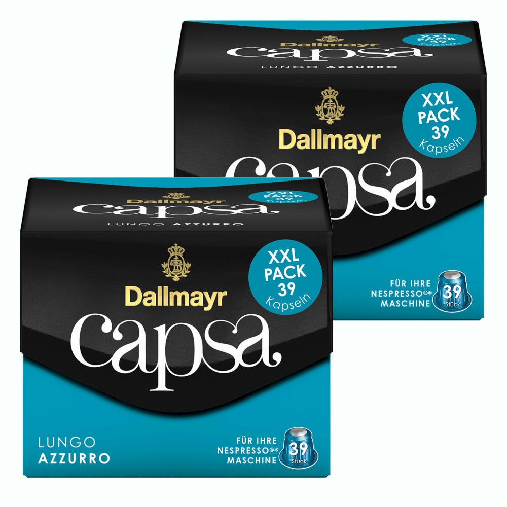 Dallmayr Capsa Lungo Azzurro XXL Nespresso Compatible Capsule, Roasted Coffee, Coffee, 78 Capsules á 5.6 g