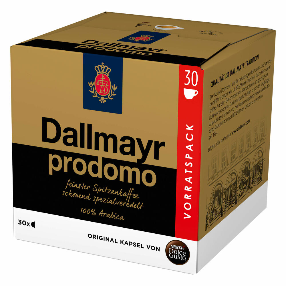 Nescafé Dolce Gusto Dallmayr Prodomo Vorratsbox 6er Set, Kaffeekapseln, 6 x 30 Kapseln