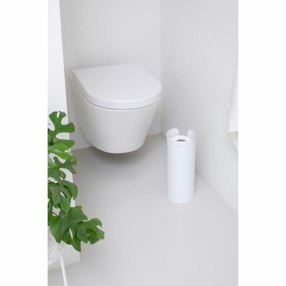 Brabantia Toilettenrollen-Spender ReNew, Stahl, Kunststoff, White, für 3 Rollen, 280528