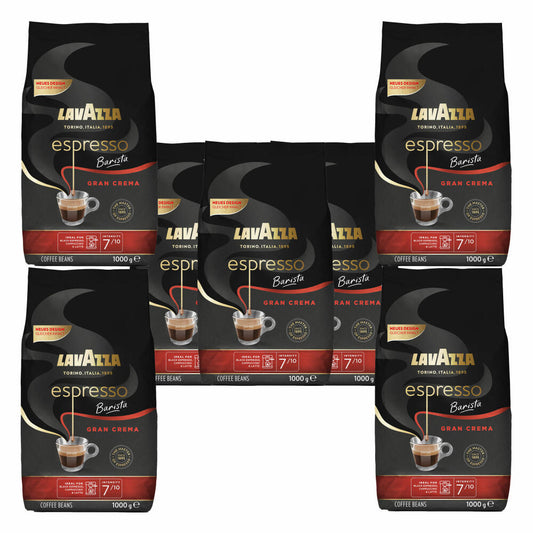 Lavazza Kaffee Espresso Barista Gran Crema, ganze Bohnen, Bohnenkaffee, Set, 7 x 1000 g