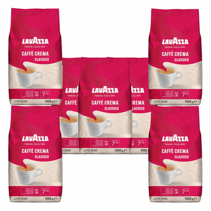 Lavazza Coffee Caffe Crema Classico, whole beans, bean coffee, set, 7 x 1000 g