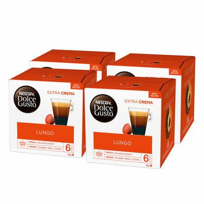 Nescafé Dolce Gusto Caffè Lungo, Kaffe, Kaffekapsel, 4er Pack, 4 x 16 Kapseln
