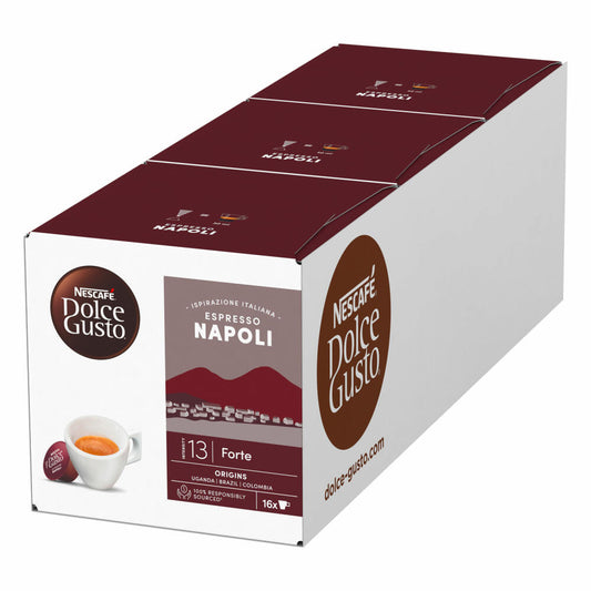 Nescafé Dolce Gusto Espresso Napoli 3er Set, Röstkaffee, Kaffeekapseln, 3 x 16 Kapseln