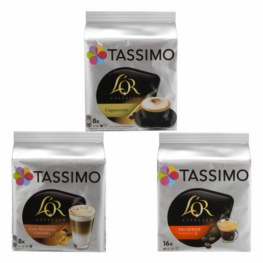 Tassimo LOr Selection, Kaffee Kapseln Paket, Latte Macchiato, Cappuccino, T-Disc