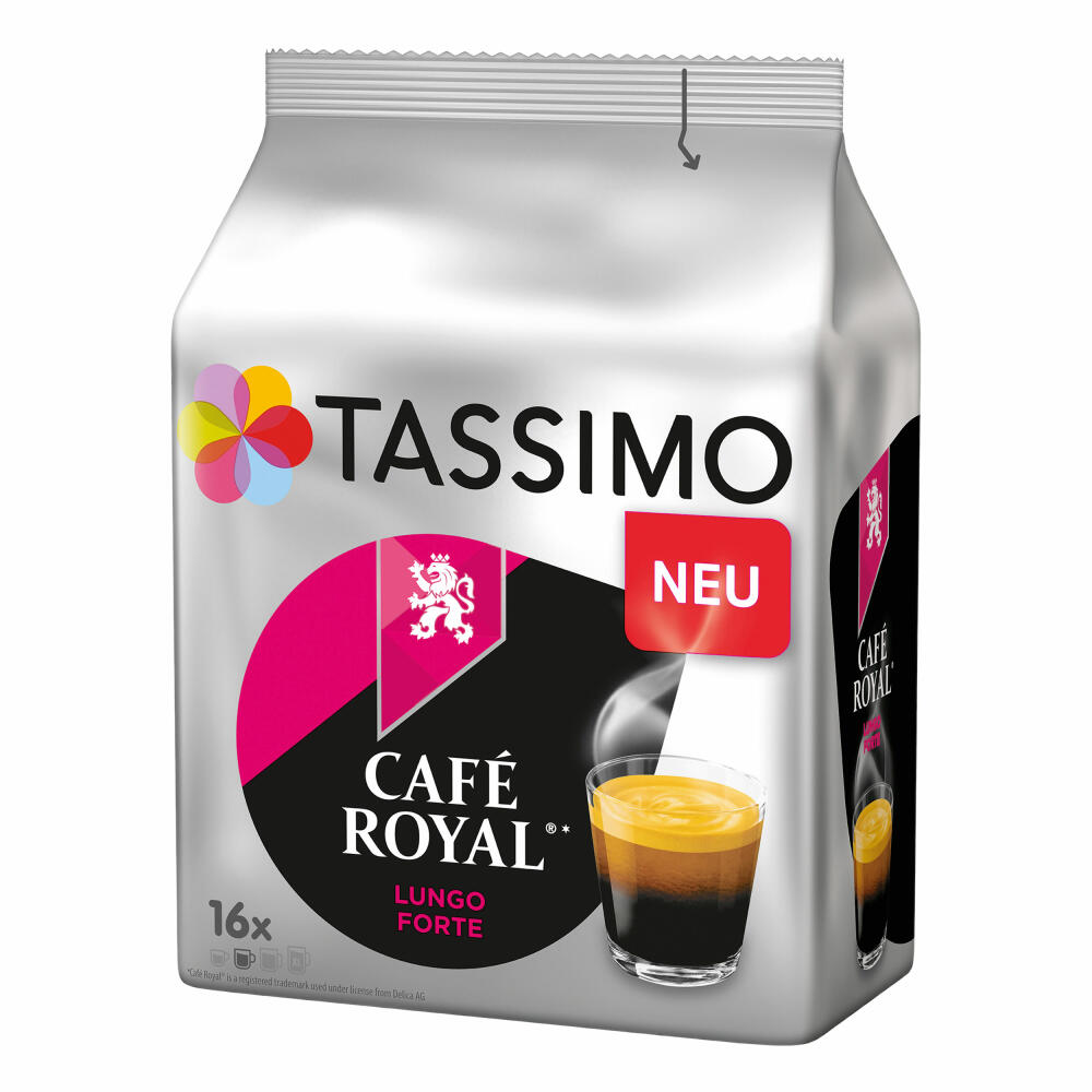 Tassimo Café Royal Lungo Forte, Kaffee, Kaffeegetränk, Kaffeekapsel, 80 T-Discs / 80 Portionen