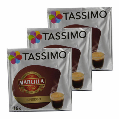 Tassimo Marcilla Espresso, Coffee, Coffee Capsule, Ground Roasted Coffee, 48 T-Discs