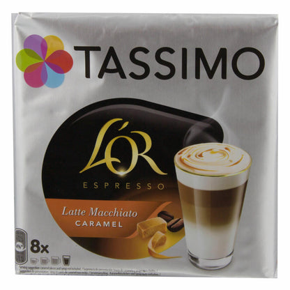 Tassimo LOr Espresso Latte Macchiato Caramel, Coffee, Coffee Capsule, T-Disc, Milk Coffee, 32 Servings