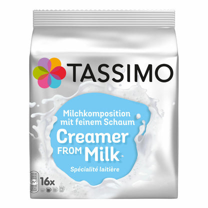 Tassimo Milchkomposition Geschenkset mit Glas, 5-tlg., Kaffee, Milchkapsel, Milchschaum, T-Discs