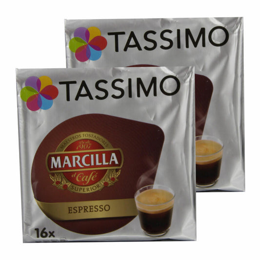 Tassimo Marcilla Espresso, Coffee, Coffee Capsule, Ground Roasted Coffee, 32 T-Discs