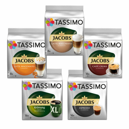 Tassimo variety pack, Jacobs coffee, espresso, latte macchiato, caffe crema, T-Discs