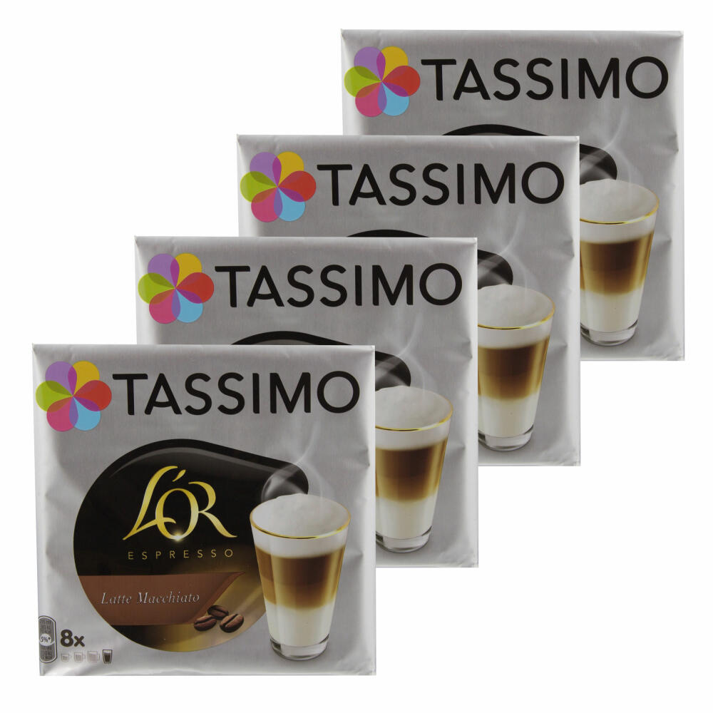 Tassimo LOr Espresso Latte Macchiato, Kaffee, Kaffeekapsel, T-Disc, Milchkaffee, 32 Portionen