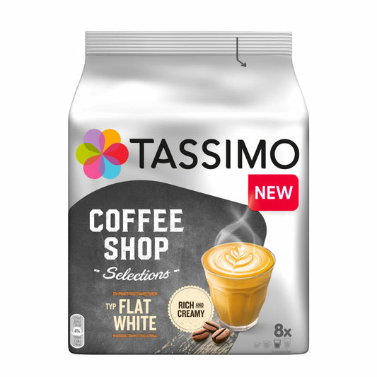 Tassimo Flat White, Coffee Shop Selections, Kaffee, Kaffeegetränk, 220 g, 16 T-Discs / 8 Portionen