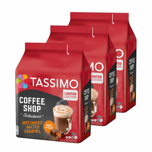 Tassimo Hot Choco Salted Caramel Set of 3, Coffee Shop Selections, caramel flavored cocoa drink, 3 x 8 T-discs / portions