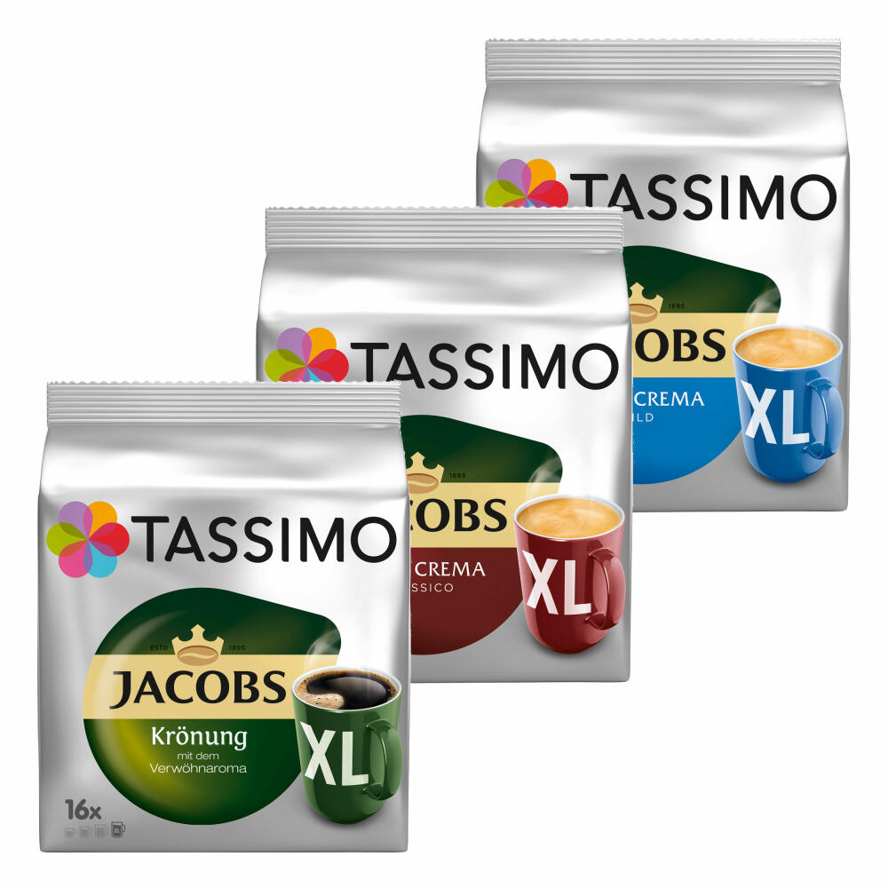 Tassimo XL in series, the big ones from Tassimo in one set, T-Discs 3-pack