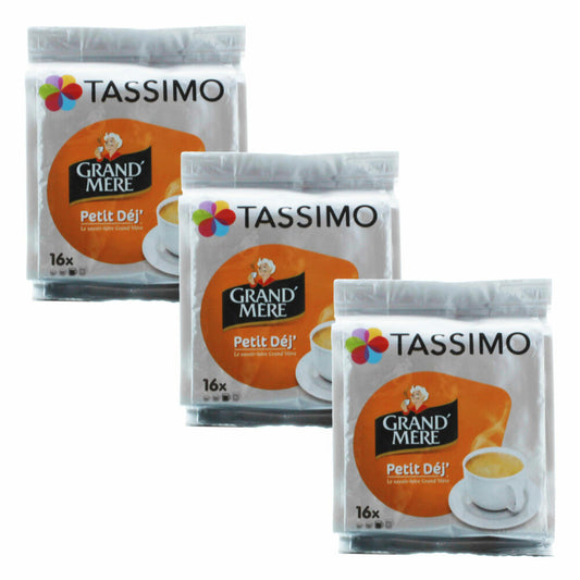 Tassimo Grand Mère Petit Déjeuner, 3er Pack, Kaffee, Kaffeekapsel, Gemahlener Ršstkaffee, 48 T-Discs