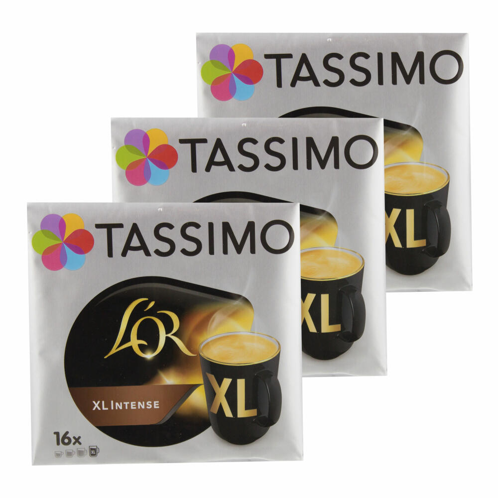 Tassimo L'Or XL Intense, Kaffee, Kaffeekapsel, Gemahlener Röstkaffee, 48 T-Discs