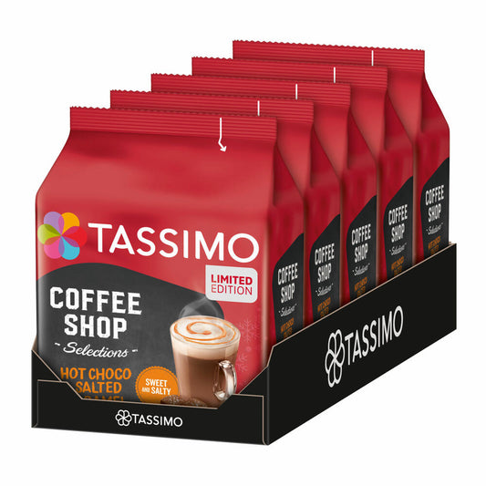 Tassimo Hot Choco Salted Caramel Set of 5, Coffee Shop Selections, caramel flavored cocoa drink, 5 x 8 T-discs / portions