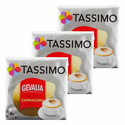 Tassimo Gevalia Cappuccino, Coffee, Coffee Capsule, Ground, 24 T-Discs / Portions