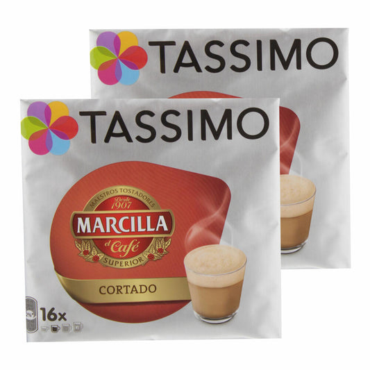 Tassimo Marcilla Cortado, coffee, coffee capsule, bean coffee, milk coffee, 32 T-Discs