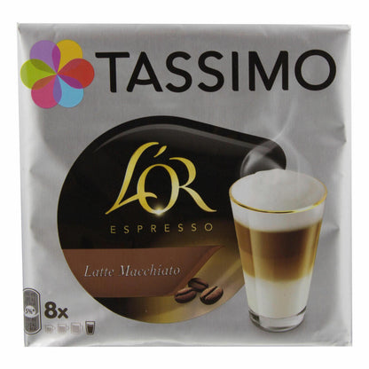 Tassimo LOr Espresso Latte Macchiato, Kaffee, Kaffeekapsel, T-Disc, Milchkaffee, 32 Portionen