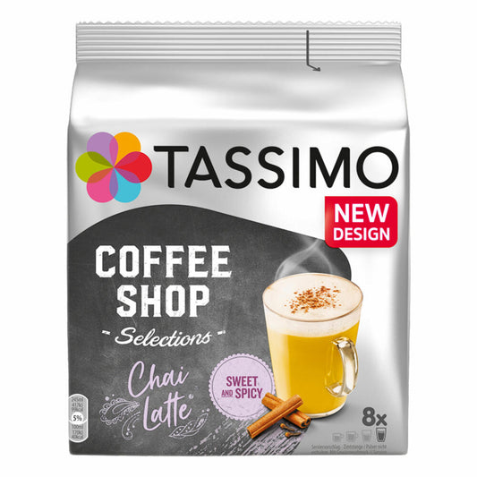 Tassimo Chai Latte, Coffee Shop Selections, Chai Tea, Hot Drink, 188 g, 8 T-Discs / Portions