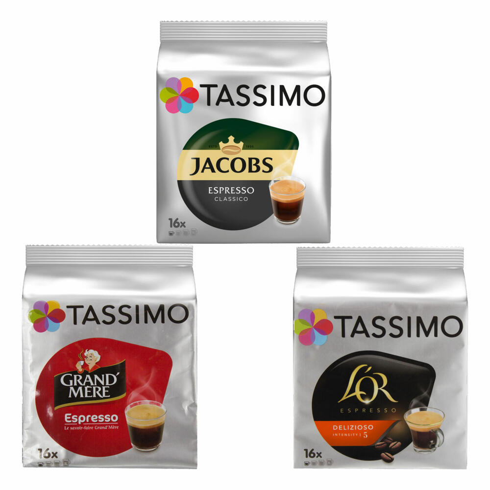 Tassimo Espresso Only Set, Starker Schwarzer Kaffee, Kapseln Spezialitäten, T-Discs