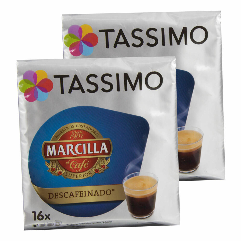 Tassimo Marcilla Descafeinado, Entkoffeiniert, Kaffee, Kaffeekapsel, 32 T-Discs