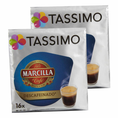 Tassimo Marcilla Descafeinado, Decaffeinated, Coffee, Coffee Capsule, 32 T-Discs