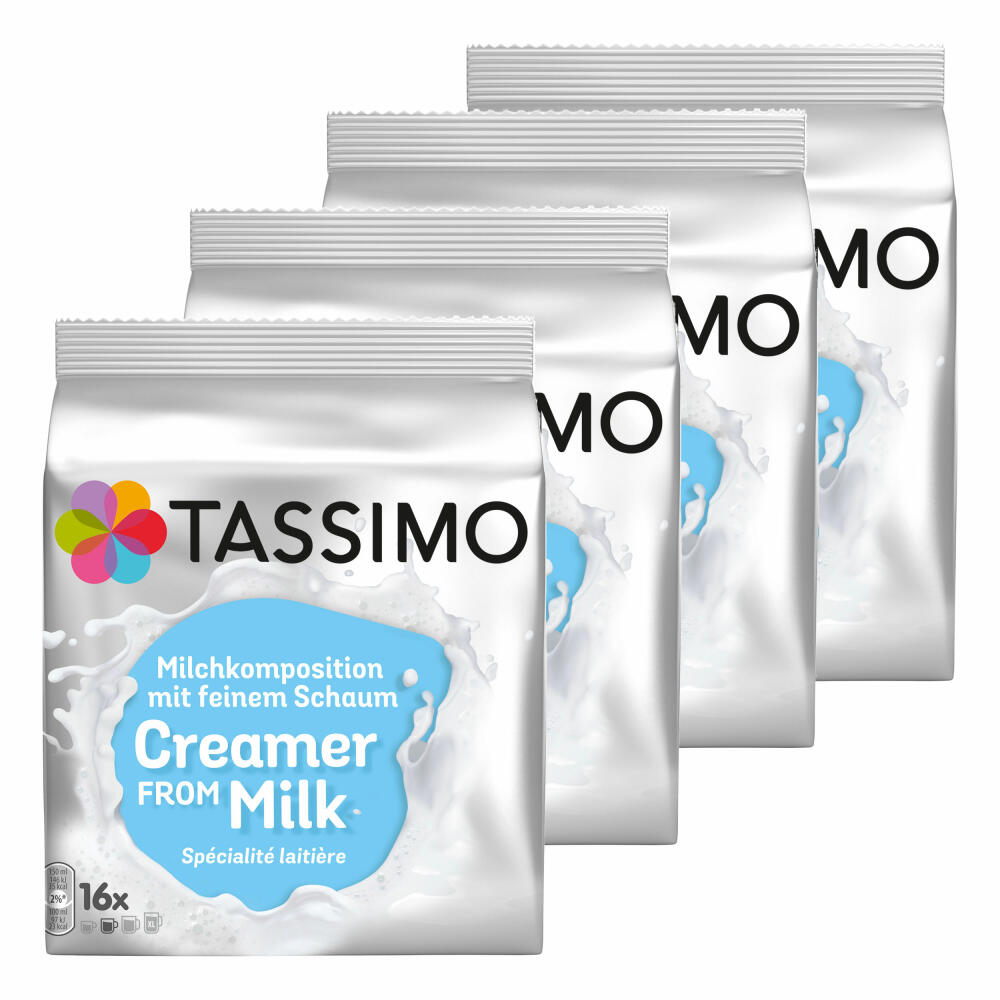 Tassimo milk composition, coffee, milk capsule, milk foam, 4 x 16 T-Discs