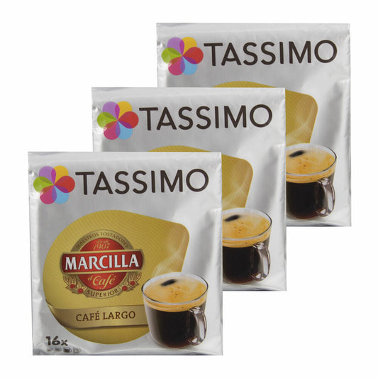 Tassimo Marcilla Café Largo, Coffee, Coffee Capsule, Ground Roasted Coffee, 48 T-Discs