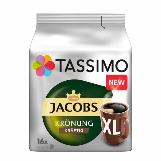 Tassimo Jacobs Krönung XL Strong, Coffee, Coffee Capsule, Ground Roasted Coffee, 16 T-Discs