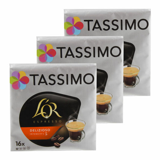 Tassimo L'Or Espresso Delizioso, Coffee, Coffee Capsule, Ground Roasted Coffee, 48 T-Discs