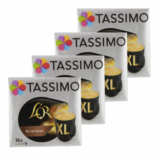 Tassimo L'Or XL Intense, Coffee, Coffee Capsule, Ground Roasted Coffee, 64 T-Discs