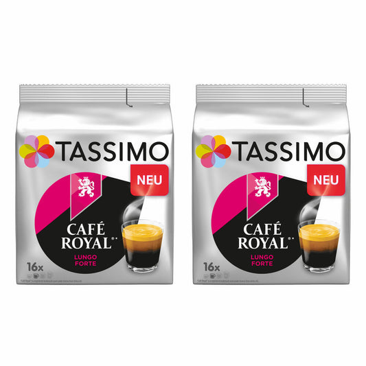 Tassimo Café Royal Lungo Forte, Kaffee, Kaffeegetränk, Kaffeekapsel, 32 T-Discs / 32 Portionen