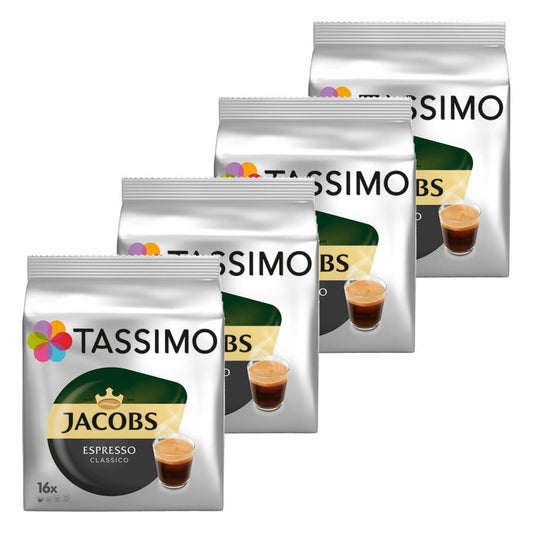 Tassimo Jacobs Espresso Classico, coffee, coffee capsule, ground roasted coffee, 4 x 16 T-Discs