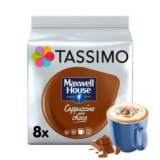 Tassimo Maxwell House Cappuccino Choco, Coffee, Coffee Capsule, T-Disc, Chocolate, 8 Servings