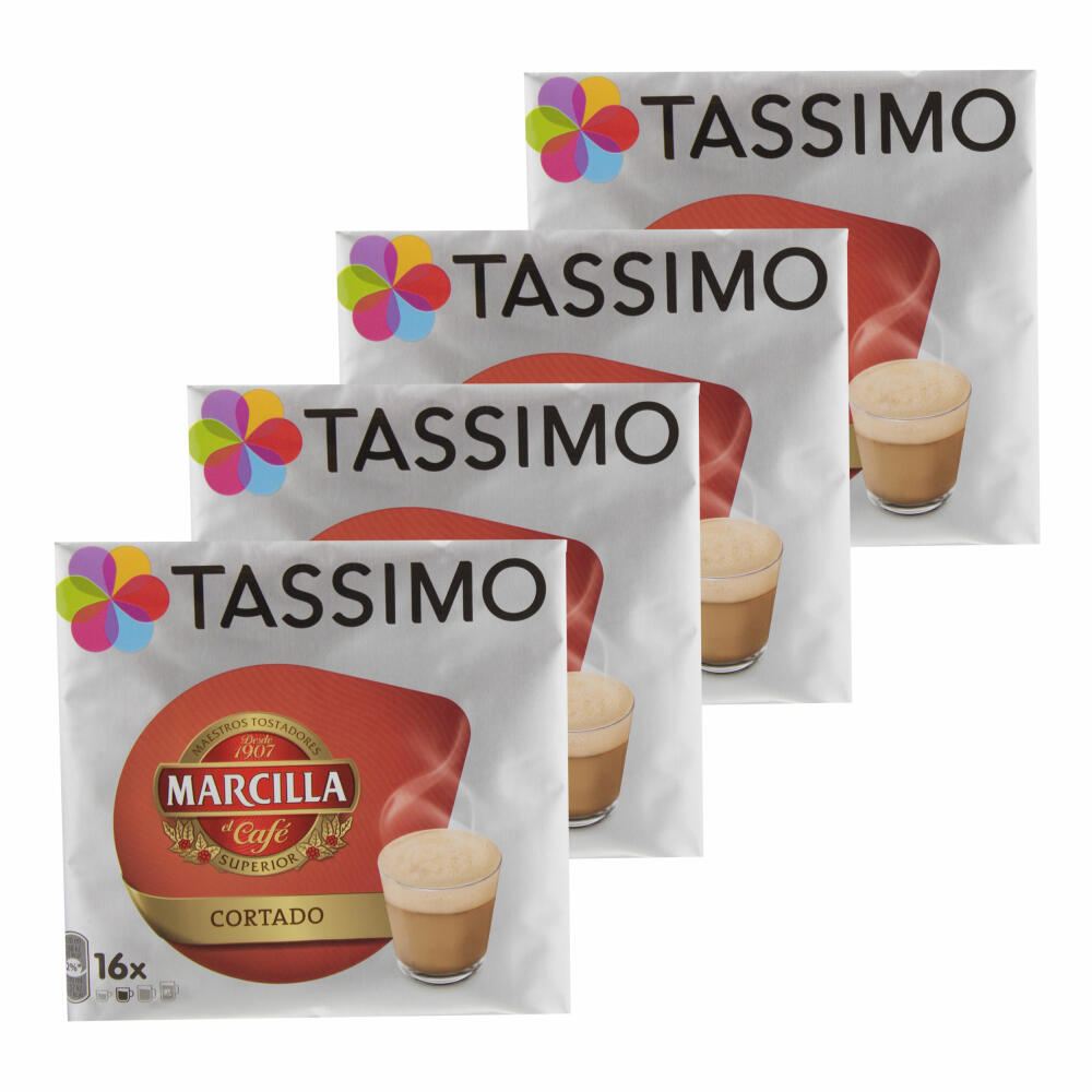 Tassimo Marcilla Cortado, coffee, coffee capsule, bean coffee, milk coffee, 64 T-Discs