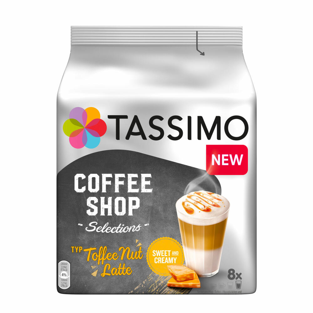 Tassimo Toffee Nut Latte Set of 3, Coffee Shop Selections, Caramel Flavor, 48 T-Discs / 24 Servings