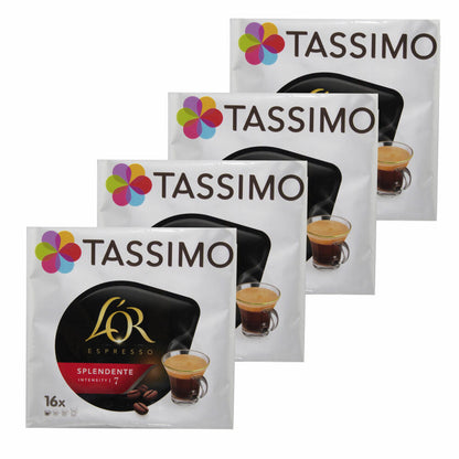 Tassimo L'Or Espresso Splendente, Coffee, Coffee Capsule, Ground Roasted Coffee, 64 T-Discs