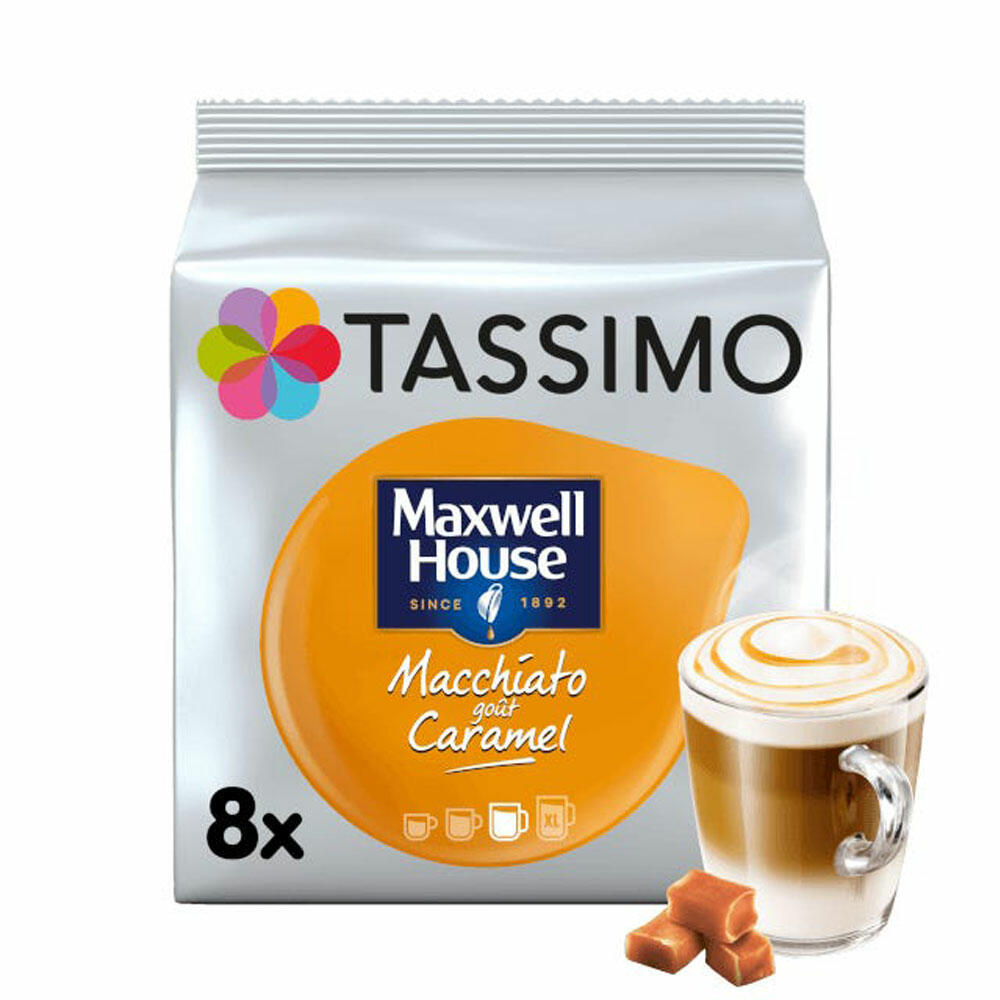 Tassimo Maxwell House Macchiato Caramel, Coffee, Coffee Capsule, T-Disc, Latte, 8 servings