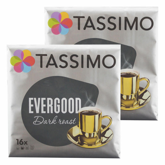 Tassimo Evergood Dark Roast, Kaffee, Gemahlener Röstkaffee, Kaffeekapsel, T-Disc, 32 Portionen