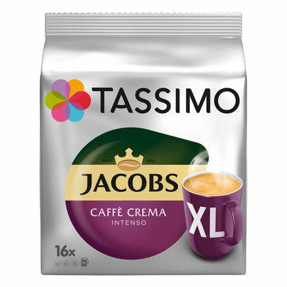 Tassimo Jacobs Caffè Crema Intenso XL, coffee capsule, coffee capsule, ground roasted coffee, 32 T-Discs